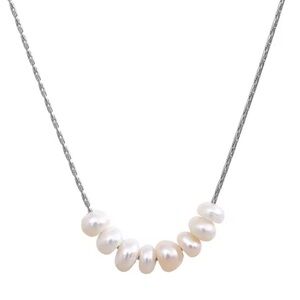 Delicate Natural Pearl 18k Gold or Silver Chain Necklace
